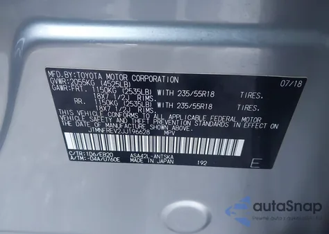 2018 Toyota Rav4 Se from USA, damaged, VIN JTMNFREV2JJ196628